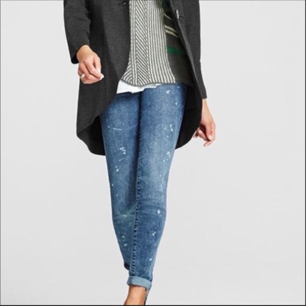 Cabi Constellation Dark Wash Skinny Jeans Splatter Wash Size 4 #920